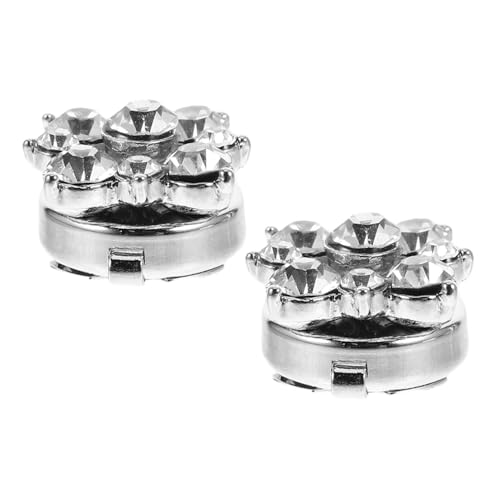 POPETPOP 2 Stück Strass Manschettenknöpfe Robuste Zinklegierung und Funkelnde Strasssteine Vielseitige Hemdknopf Abdeckungen für Damen und Herren Einfache Anbringung Schmuckaccessoires für von POPETPOP