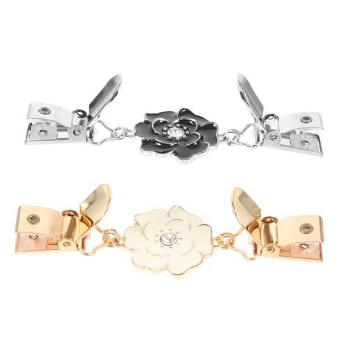 POPETPOP 2 Stück Strickjackenclips mit Filigraner Blumenbrosche Langlebiger Legierung Vielseitig für Schal Cardigan und Kragen Modisches Accessoire für Damen bei Verschiedenen Anlässen von POPETPOP