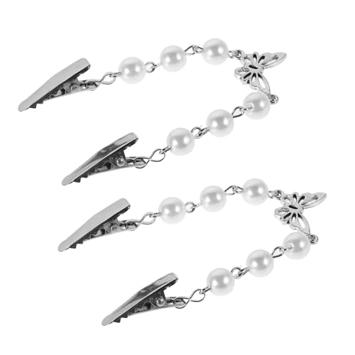 POPETPOP 2 Stück Sweater Clips mit Schmetterling und Eleganten Imitationsperlen Vielseitige Strickjacken und Schalclips für Damen Dekorative Vintage Kleidungsclips zur Sicheren Befestigung von POPETPOP