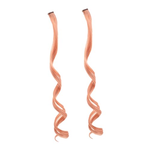 POPETPOP 2 Stück Teiliges Clip in Haarverlängerungen in Rauchigem Wellenförmige Synthetik Extensions Unsichtbare Farbige Strähnen für Mädchen Wiederverwendbare Party und Cosplay Perücke von POPETPOP