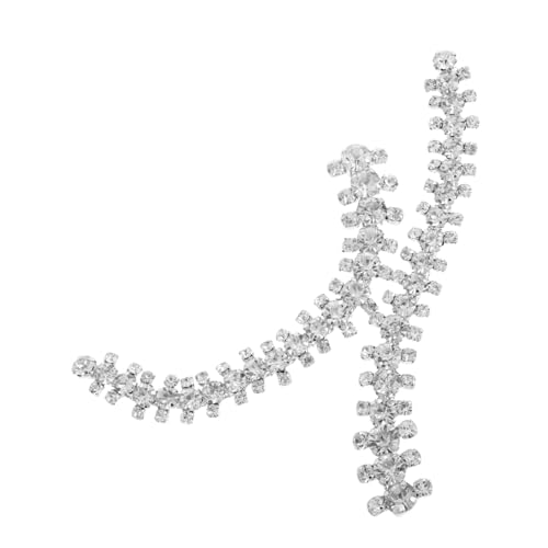 POPETPOP 2 Stück Teiliges Strass Schuhkettenset Weiß Fußkette Schmuck Abnehmbare Schuhdekoration für Damen Ketten für Sandalen und High Heels Einfache Anbringung Vielseitig Verwendbar von POPETPOP