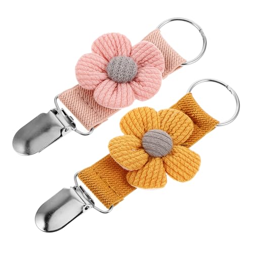 POPETPOP 2 Stück Tragbarer Hutclip mit Elastischem Verschluss für Damen Reise Huthalter Blumenmuster Leichtes Material Vielseitiger Strand und Handtaschen Clip von POPETPOP