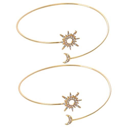 POPETPOP 2 Stück Verstellbare Armreife Oberarm Manschetten mit und Monddesign Damen Schmuck aus Langlebiger Legierung für Party Festival Alltag von POPETPOP