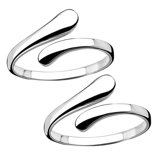 POPETPOP 2 Stück Verstellbare Kupferringe Damen Geometrisch Offener Kreis mit Trendigem Kreuzdesign Modischer Schmuck für Alltag Party und Besondere Anlässe von POPETPOP