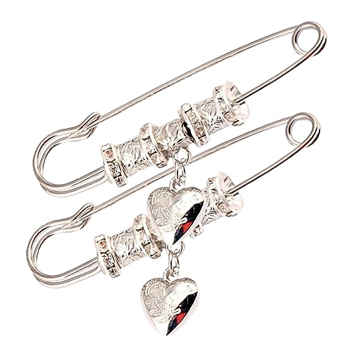 POPETPOP 2 Stück Vintage Broschen Herzförmige Legierungsschließe für Strickjacken und Schals Sicherheitsnadeln für Damen Schmuck Dekoration zu Festen und Alltag von POPETPOP