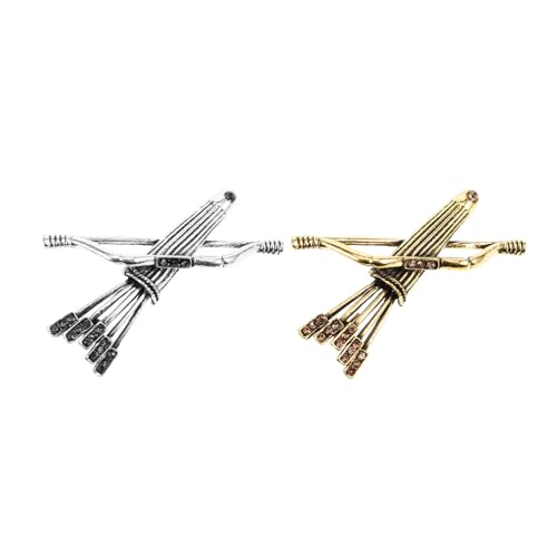 POPETPOP 2 Stück Vintage Herren Brosche Metall Anstecknadeln in Antik Silber und Gold Kleine Dekorative Pins für Anzug Leichter Stilvoller Schmuck für Alltag und Besondere Anlässe von POPETPOP