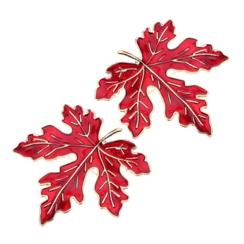 POPETPOP 2 Stück Vintage Metall Broschen Maple Leaf Pin Dekorative Anstecknadeln für Damen Kleidung Schal Hut Langlebige Legierte Herbstbrosche mit Verblassschutz und Vielseitiger Nutzung von POPETPOP