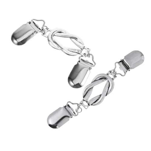 POPETPOP 2 Stück Vintage Pullover Clips aus Langlebiger Legierung Retro Strickjacken Kragenhalter für Damen Einzigartige Broschen mit Antik Silber Finish Geeignet für Schals und Cardigans von POPETPOP