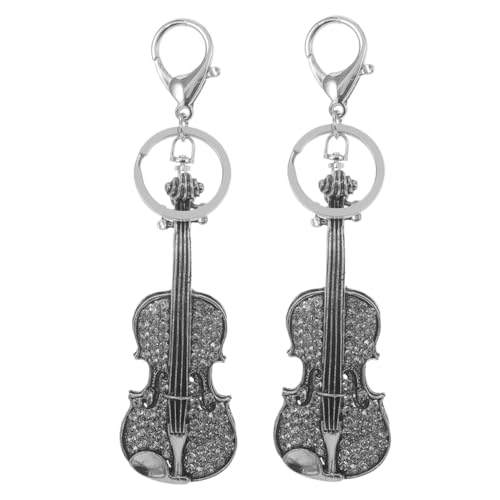 POPETPOP 2 Stück Violin Schlüsselanhänger aus Robustem Material Multifunktional als Stylischer Taschenanhänger und Schmuck Kompakt Leicht Elegantem Vintage Finish von POPETPOP