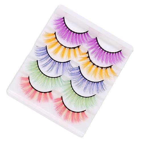 POPETPOP 20 Paar Farbige Falsche Wimpern Halloweenkostüm Kleidung Falsche Kostüm Make-up Wimpern Frauen Wimpern Verlängern Nachahmung Von Fräulein Bilden von POPETPOP