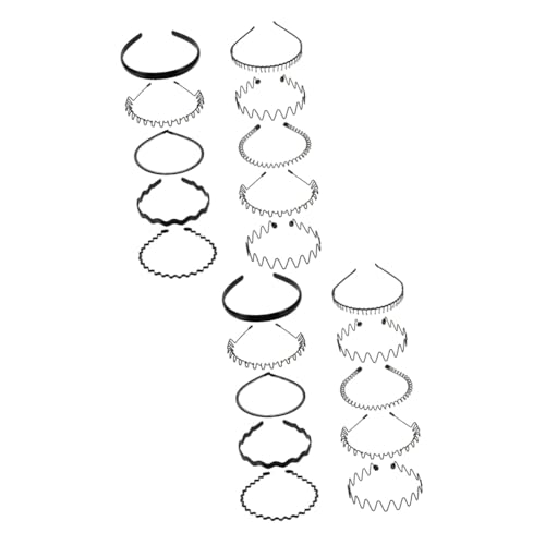 POPETPOP 20 Stk Gewelltes Stirnband Haarbänder Aus Metall Für Jungen Schwarzer Haarreif Metallstirnbänder Für Herren Make-up-stirnband Haarreifen Aus Metall Zubehör Mann Einfach von POPETPOP