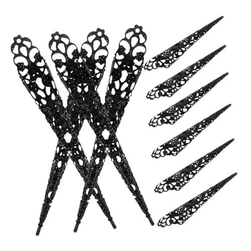 POPETPOP 20 Stück Teiliges Halloween Nagelring aus Hohl Gestaltete Fingernagelspitzen Kostüm Fingertip Nail Rings Dekorative Nagelornamente für Cosplay und Party von POPETPOP