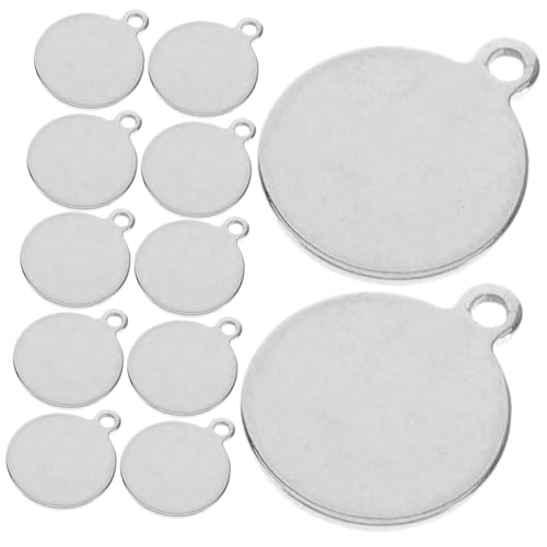 POPETPOP 20 Stück Teiliges Runde Cabochon Anhänger Fassungen Flach Langlebig Rostfrei für DIY Schmuckherstellung Halsketten Armbänder Zubehör von POPETPOP