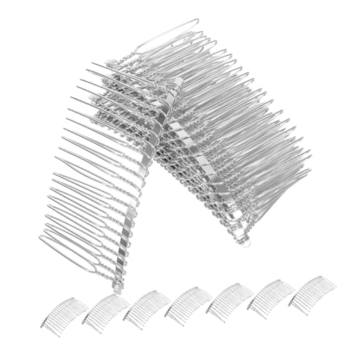 POPETPOP 20 Stück Teiliges Silberfarbener Haarkämme aus Metall mit Zähnen Dekorative Seitliche Haarclips für Brautschmuck Leichter und Bequemer Braut Haarreif für Schnelles Stylen von POPETPOP