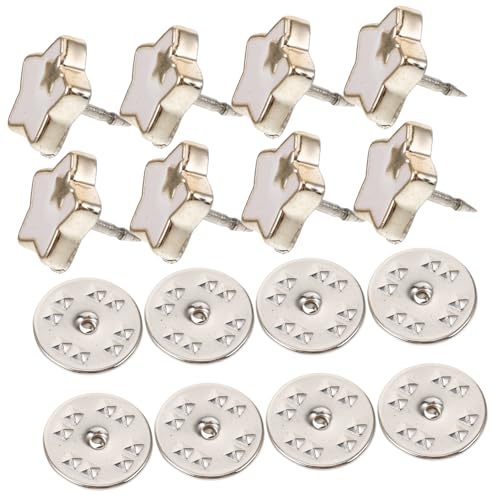 POPETPOP 20 Stück Teiliges Sternförmige Druckknöpfe zum Annähen Polygonale Weiße Snap Buttons aus Zinklegierung Unsichtbare Knöpfe für Hemden Kleidung DIY Basteln Praktische Broschen für von POPETPOP