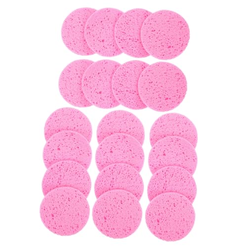 POPETPOP 20st Make-up-puff Kosmetikschwamm Schwämme Reinigungswerkzeuge Natürliches Gesichtswasser Reinigungspads Für Mädchen Make-up-entferner-pad Runden Rosa Reisen Zellstofffaserschwamm von POPETPOP