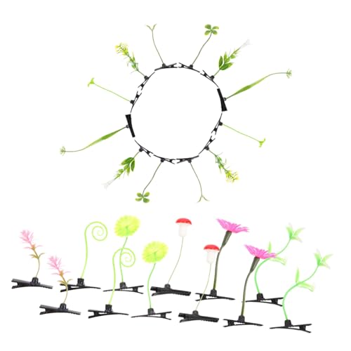 POPETPOP 24 Stück Teiliges Haarschmuck mit Simulation Pflanzenmotiven Bunte Haarspangen und Haarklammern für Mädchen Vielseitige Haarnadeln mit Blumen und Blattdesign für Party und von POPETPOP