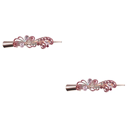 POPETPOP 2St Haarspange mit Strass Haarspangen für Frauen Haarspange für Mädchen Haarklammer Tiara Haarspangen aus Metall für Damen Clips für Friseure Entenschnabel Kopfbedeckung Haarnadel von POPETPOP