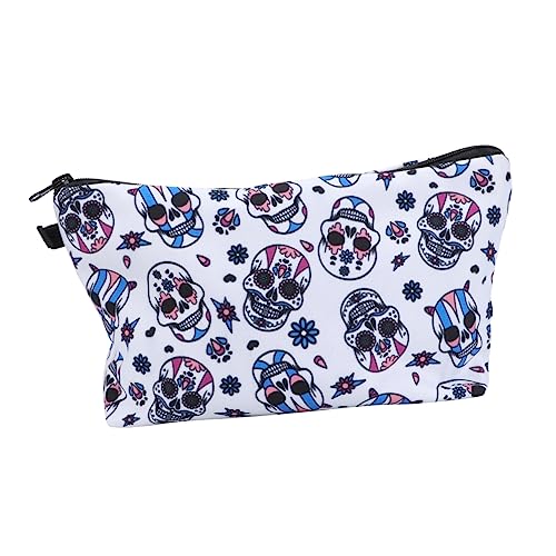 POPETPOP 2St Halloween Totenkopf 3D-Druck Kosmetiktasche Kupplung Damen Multifunktions-Aufbewahrungstasche kleine Tasche aus Leder Kulturbeutel Make-up-Taschen Seesäcke für unterwegs bilden von POPETPOP