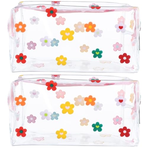 POPETPOP 2st Kulturbeutel Toilettenartikel-Organizer Aufbewahrungstaschen Mit Reißverschluss Kosmetik-Organizer Kosmetiktasche PVC Mädchen Japanisch Und Koreanisch Transparente Tasche von POPETPOP