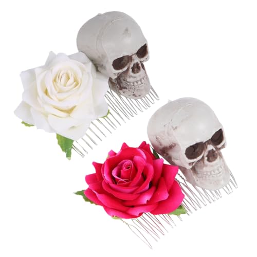 POPETPOP 2St Lustige Haarnadeln Halloweens Halloween Seitenkämme Haarspange für Frauen halloween haarspangen haarspange halloween haarschmuck Kamm Skelett Haarnadel Halloween-Kopfschmuck von POPETPOP