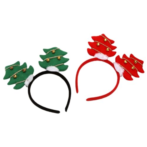 POPETPOP 2St Weihnachtsbaum-Stirnband Weihnachtsmann Stirnband Weihnachtskinderhut christmas tree ornaments wrihnachtsbaumschmuck Haargummis weihnachtsbaum haarband Baum Kopfbedeckung Stoff von POPETPOP