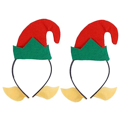 POPETPOP 2St Weihnachtsstirnband Haarbänder für Weihnachtsmützen Weihnachtskopfbedeckung christmas haarreif christmas headband Haargummi weihnachtsdeko Weihnachtshaar Elfenhut Haarband von POPETPOP