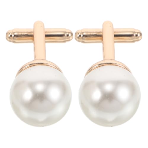POPETPOP 2stücke Perlenmanschettenknöpfe Metall Für Klassische Tuxedo-hemdenmanschetten Für Hochzeiten Und Besondere Anlässe Stilvolle Accessoires Für Anzüge Und Hemden von POPETPOP
