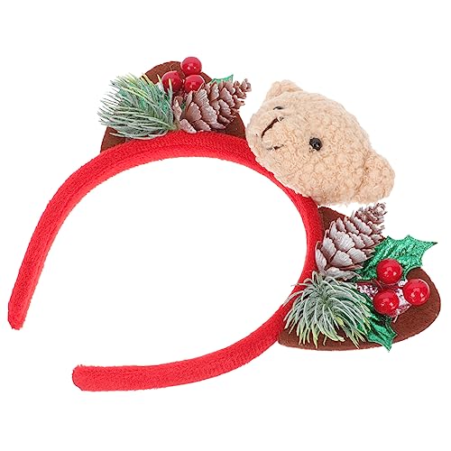 POPETPOP 2st Bären Stirnband Mädchen-tiara Weihnachtskopfbedeckungen Weihnachtsdekoration Haarschmuck Für Kinder Weihnachts-cartoon-haarband Kiefer Fräulein Weihnachten Kleidung Stoff von POPETPOP