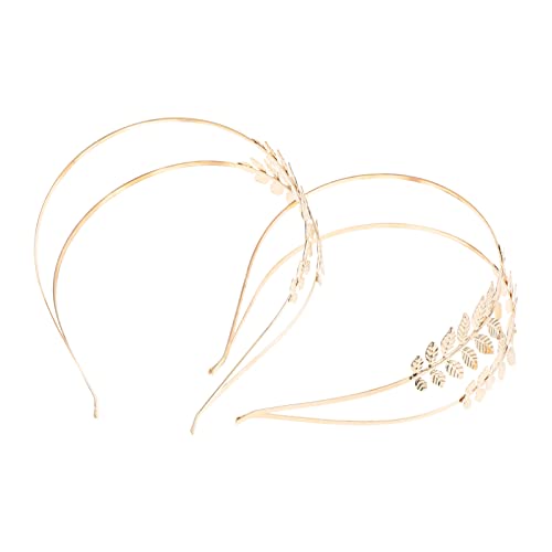 POPETPOP 2st Blatt Stirnband Frauen Kopfschmuck Blatt Zweig Hochzeit Blumenkopfschmuck Haarreifen Stirnband Der Römischen Göttin Ferrolegierung Brautjungfer Gold Blatt Hochzeitskleid von POPETPOP