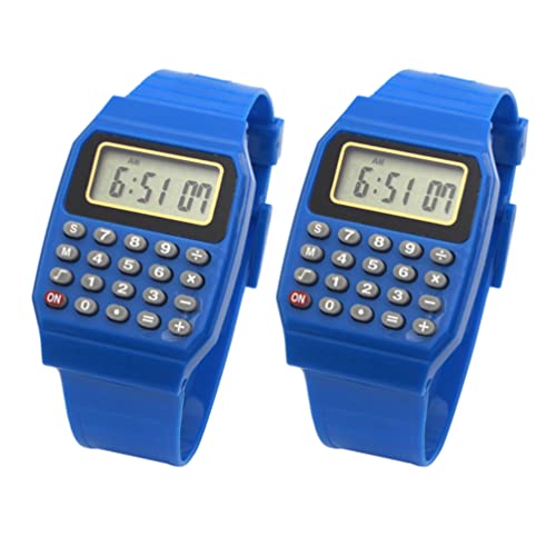 POPETPOP 2st Kinder Watch Achten Sie Auf Kinder Armbanduhr Digital Taschenrechner Rechneruhren Für Herren Digitaluhr Für Kinder Herrenuhren Kinderuhren Kleinkind LCD Bildschirm Junge von POPETPOP