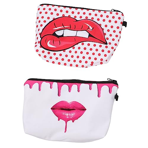 POPETPOP 2st Lippen Kosmetik Tasche Aufbewahrungstasche Tragetasche Fräulein Polyester Mädchen von POPETPOP