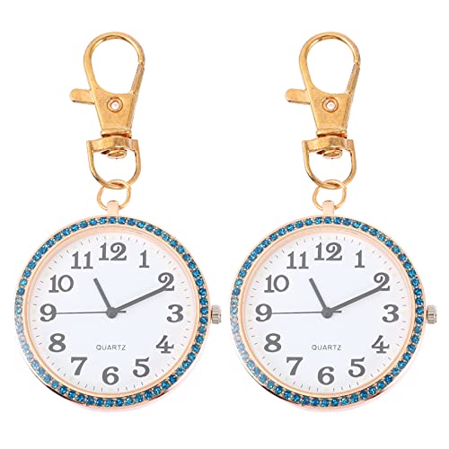 POPETPOP 2st Taschenuhr Pflegeuhr Zum Aufstecken Clipuhren Aus Zweiter Hand Ringuhr Für Männer Rucksack Für Frauen Arzt Hängende Uhr Einziehbar Betrachten Zubehör Kind Zinklegierung Digital von POPETPOP