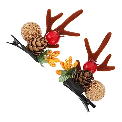 POPETPOP 2st Weihnachtshaarspangen Haarschmuck Weihnachten Deko Weihnachtsdeko Fräulein Weihnachtssocken Harz Weihnachtsbaum von POPETPOP