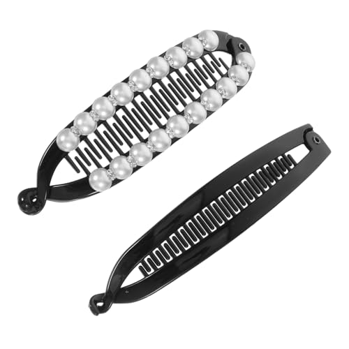 POPETPOP 2stücke Haarbananenklammern Mit Kunstperlen Von Haarkämme Für Mädchen Dicke Und Dünne Bananenklammern Starkem Halt Für Hochzeiten Und Partys von POPETPOP