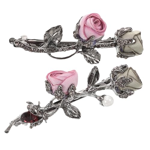 POPETPOP 2stücke Haarschmuck Mit Rosenblüten Und Strass Blumenhaarspange Für Mädchen Und Frauen Haaredekoration Für Partys Und Hochzeiten von POPETPOP