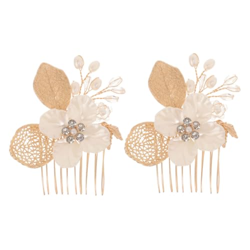 POPETPOP 2stücke Teiliges Haarkamm Mit Strass Für Hochzeiten Goldene Haarspange Für Frauen Und Mädchen Eleganter Haarschmuck Für Besondere Anlässe Und Brautfrisuren von POPETPOP