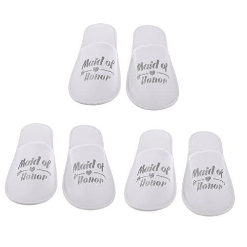 POPETPOP 3 Paare Brautjungfer Hausschuhe Party-gäste-slipper Fu?pflege Sandale Schuhe Tuch Pediküre Sandale Hochzeit Tag Braut Hausschuhe Pyjama Einmal Massage Sandalen Schuhe Damen Stoff von POPETPOP