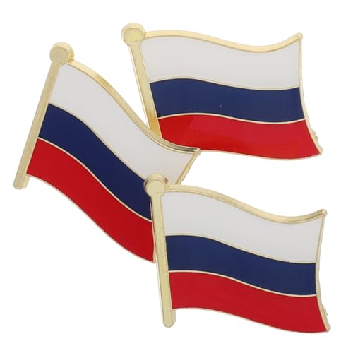 POPETPOP 3 STÜCKE Russische Flagge Anstecknadeln Metallbrosche Emailliert Patriotisch Fein Verarbeitet für Kleidung Taschen und Veranstaltungen von POPETPOP