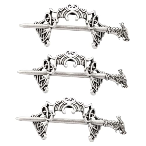 POPETPOP 3 Sätze Haarnadeln Für Frauen Vintage-haarspangen Gotischer Haarstab Wikinger Haarspange Haarschmuck Für Männer Haarspangen Für Dickes Frauenhaar Tiara Klauenclip Damen Metall von POPETPOP