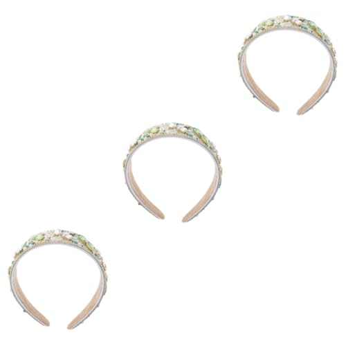 POPETPOP 3 Stk Stirnband Blumendekoration damen stirnbänder Haarschmuck Haarband elegant Haargummi Haarreifen aus Strass Party-Haar-Accessoire Mädchen Kopfbedeckung Haarteil Fräulein von POPETPOP