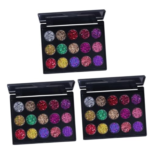 POPETPOP 3 Stück 15 Lidschattenpuder Lidschatten-paletten Palette Mit Lidschatten Puder-lidschatten Matt Make-up-Palette von POPETPOP