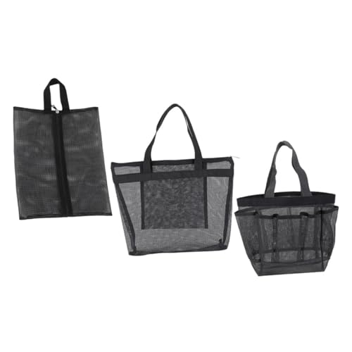 POPETPOP 3St Bad Sauna Netztasche Strandtaschen Reise Strandtasche Kosmetiktasche Make-up-Taschen Kulturnetzbeutel Damen Schminktasche einfach Wäschesack Schuhbeutel Aufbewahrungstasche von POPETPOP