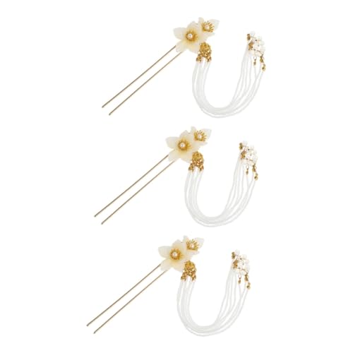 POPETPOP 3St Haarnadel aus Blumen legierung dekorative Haarnadel Vintage Hochzeitsdeko Mädchen Haarklammer Retro-Haargabel Vintage Haargabel Quaste Haarschmuck Kopfbedeckung Haarstock Damen von POPETPOP