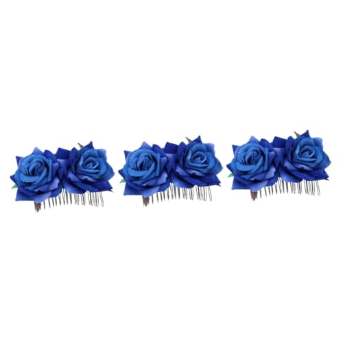 POPETPOP 3st Rosafarbene Haarblumenclips Floraler Haarschmuck Für Bräute Blumenkrone Für Mädchen Haarspange Blumenhaar Haarkamm Mit Blumenmuster Floraler Haarkamm Blüte Frau Hochzeit von POPETPOP