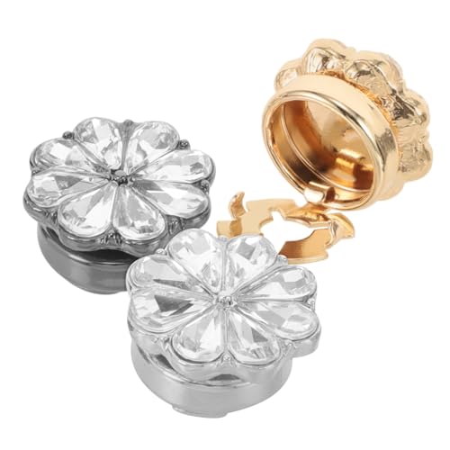 POPETPOP 3 Stück Damen Manschettenknöpfe Teiliges Blumen Design Strass Veredelt Zinklegierung Hochzeit Business Formelle Anlässe Stilvolle Schmuckaccessoires von POPETPOP