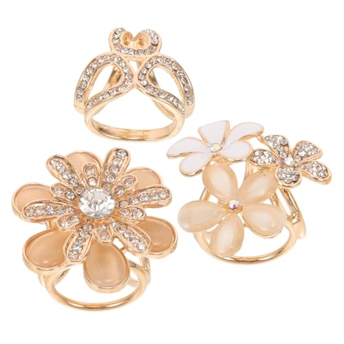 POPETPOP 3 Stück Damen Schalring mit Strassverzierung Schalclips und Tuchverschlüsse Glatte Oberfläche Praktisch für Dicke Schals und Oversize Shirts Eleganter Schmuck für Frauen von POPETPOP