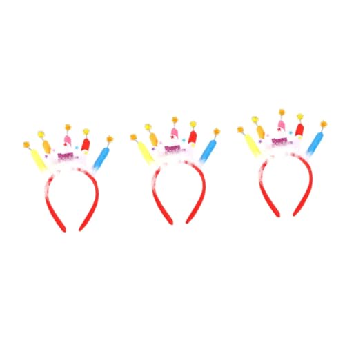 POPETPOP 3st Geburtstag Stirnband Ornamente Für Kinder Mädchen Stirnband Party-haarband Alles Zum Geburtstag Kerzen Make-up-haarband Haarband Kopfschmuck Für Mädchen Stoff Bilden Tuch von POPETPOP