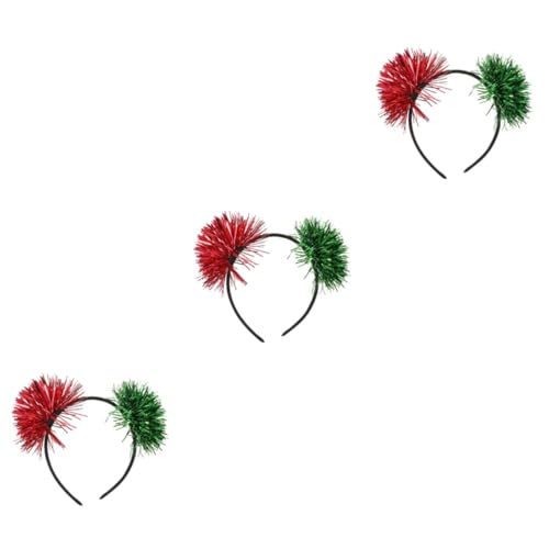 POPETPOP 3st Helles Seidenkugel-stirnband Stirnband Mit Haarballen Pom Pom Pailletten Stirnband Bommel-party-kopfbedeckung Für Frauen Pom-kopf-bopper Helle Seide Metall Damen Glänzend von POPETPOP