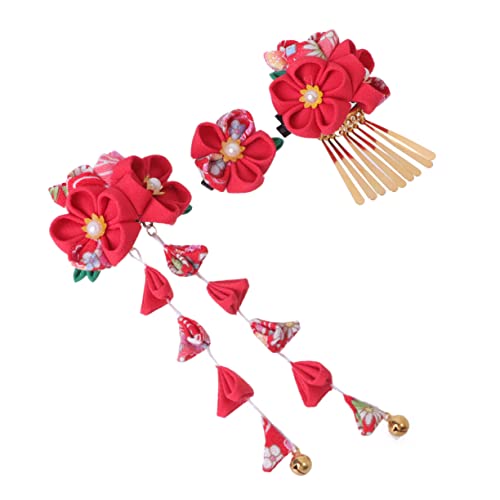 POPETPOP 3st Japanische Haarnadel -fan-haarspange Haarspange Für Kimono- Haar- Accessoires. Quastenkopfschmuck Für Mädchen Japanischer Haarschmuck Entenschnabel-clip Handbuch Braut von POPETPOP